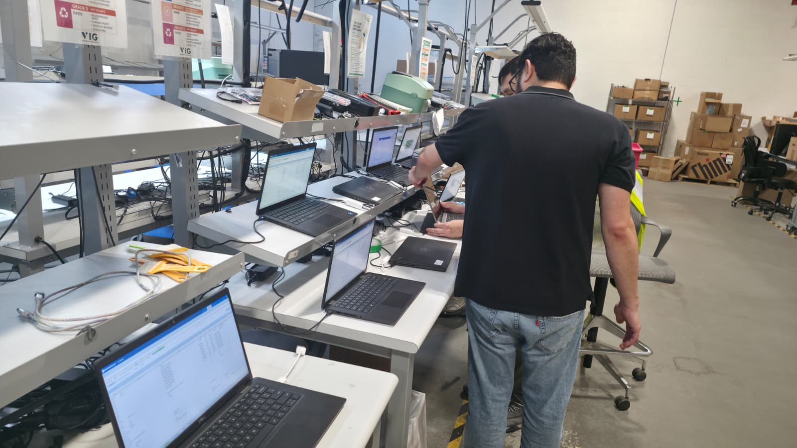 Serialization station on the VIG processing floor