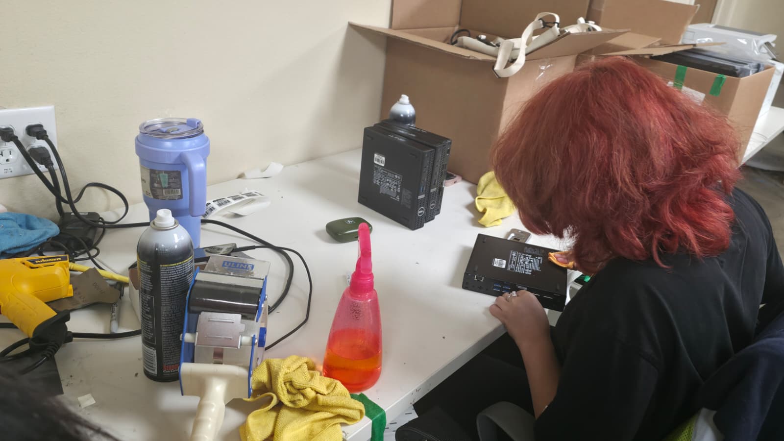 A VIG quality-control workstation overlooking the warehouse floor